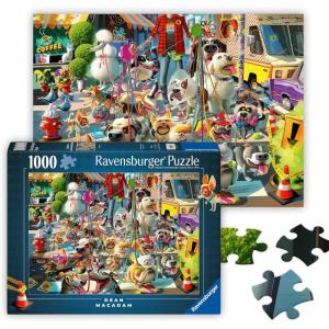Ravensburger – The Dog Walker – 1000 Piece Jigsaw Puzzle – Vibrant, Bold Colors and Laugh Inducing Details of an Over-Committed Dog Walker – Premium Quality – Puzzles for Adults