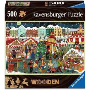 Ravensburger Christmas Market Charm – 500 Piece Jigsaw Puzzle | Festive Stalls & Twinkling Lights | A Cozy Holiday Adventure