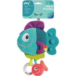 Ravensburger Play+ Pop-It Piranha – Blue | Crinkle, Rattle & Teether Toy | Engages Sensory & Fine Motor Skills