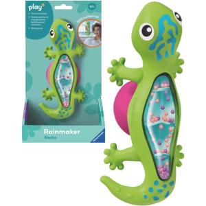 Ravensburger Play+ Rainmaker Shake & Twist – Gecko | Gentle Rain Sound Toy | Supports Sensory & Motor Skill Development