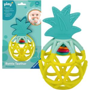 Ravensburger Play+ Rattle Teether – Pineapple – Gentle Teething Relief – Easy-to-Grasp Design – Engages Fine Motor Skills