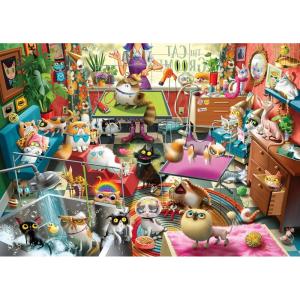 Ravensburger The Cat Groomer – 1000 Piece Jigsaw Puzzle by Dean Macadam – Whimsical Cat Salon Scene – Vibrant Artwork – Premium Quality Ages 14 and Up