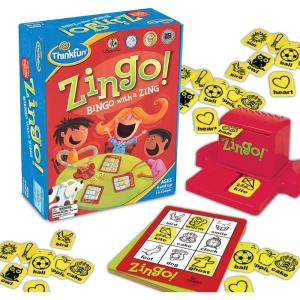 ThinkFun Zingo Bingo Award Winning Preschool Game for Pre-Readers and Early Readers Age 4 and Up – One of the Most Popular Board Games for Boys and Girls and their Parents (97700)(ThinkFun Zingo Bingo – Unique Pre-Reading Game for Kids | Boosts Language & Matching Skills | Fun for Classroom & Home | Amazon Exclusive with Extra Zingo Card)
