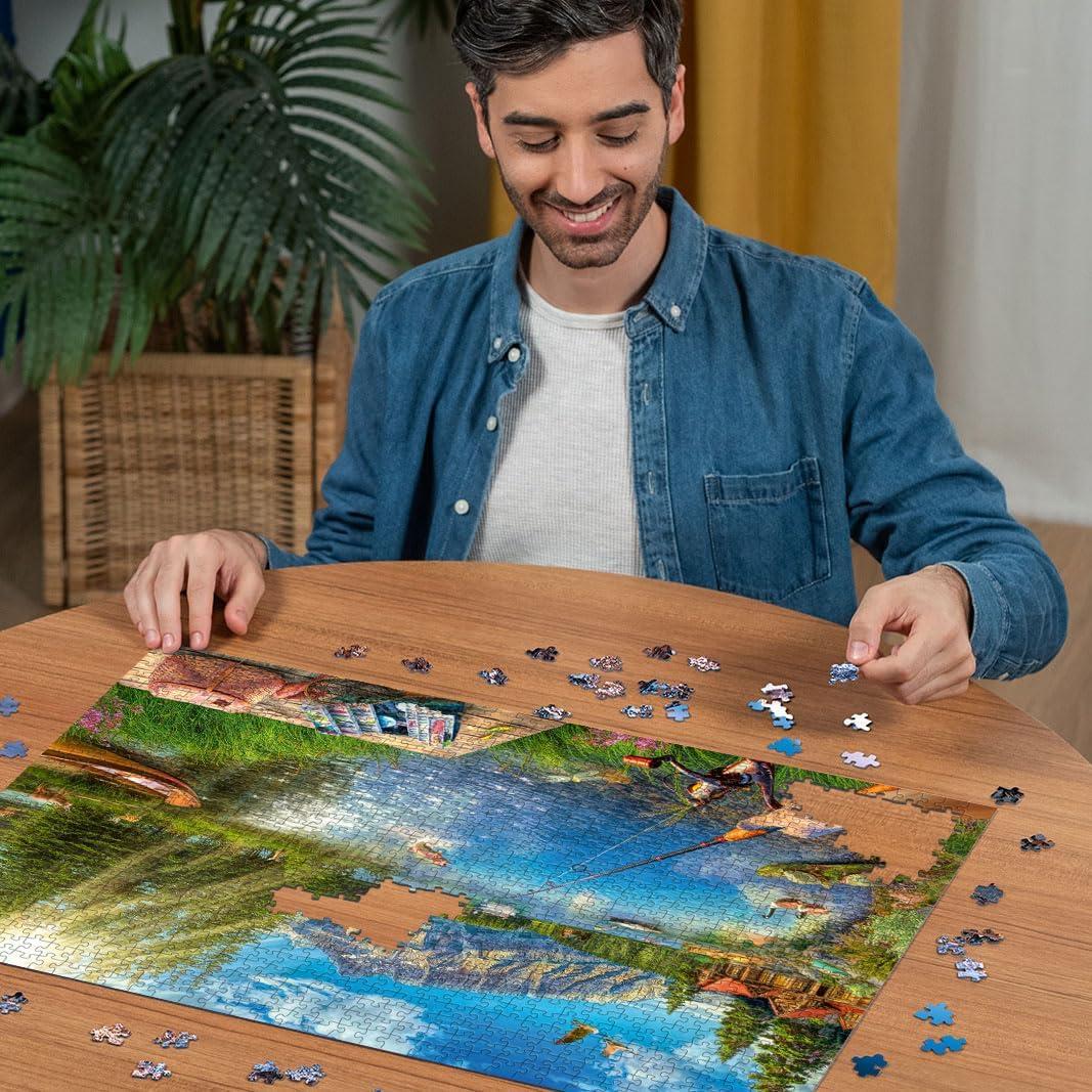 imageRavensburger Life at The Lake 1000 Piece Jigsaw Puzzle Stunning Imagery of The Favorite Fishing Spot Vibrant Colors Frameable Premium Quality Puzzles for Adults