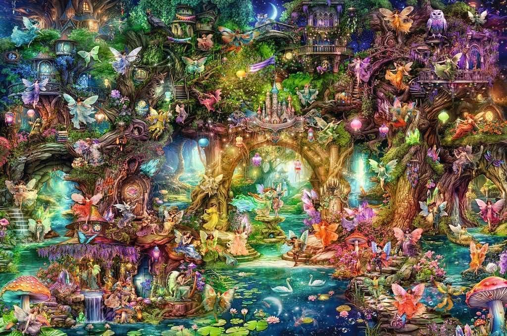 imageRavensburger The Hidden World of Fairies 4000 Piece Jigsaw Puzzle Fantastical Mythical Scene in Stunning Bright Detail Frameable Premium Quality Puzzles for Adults