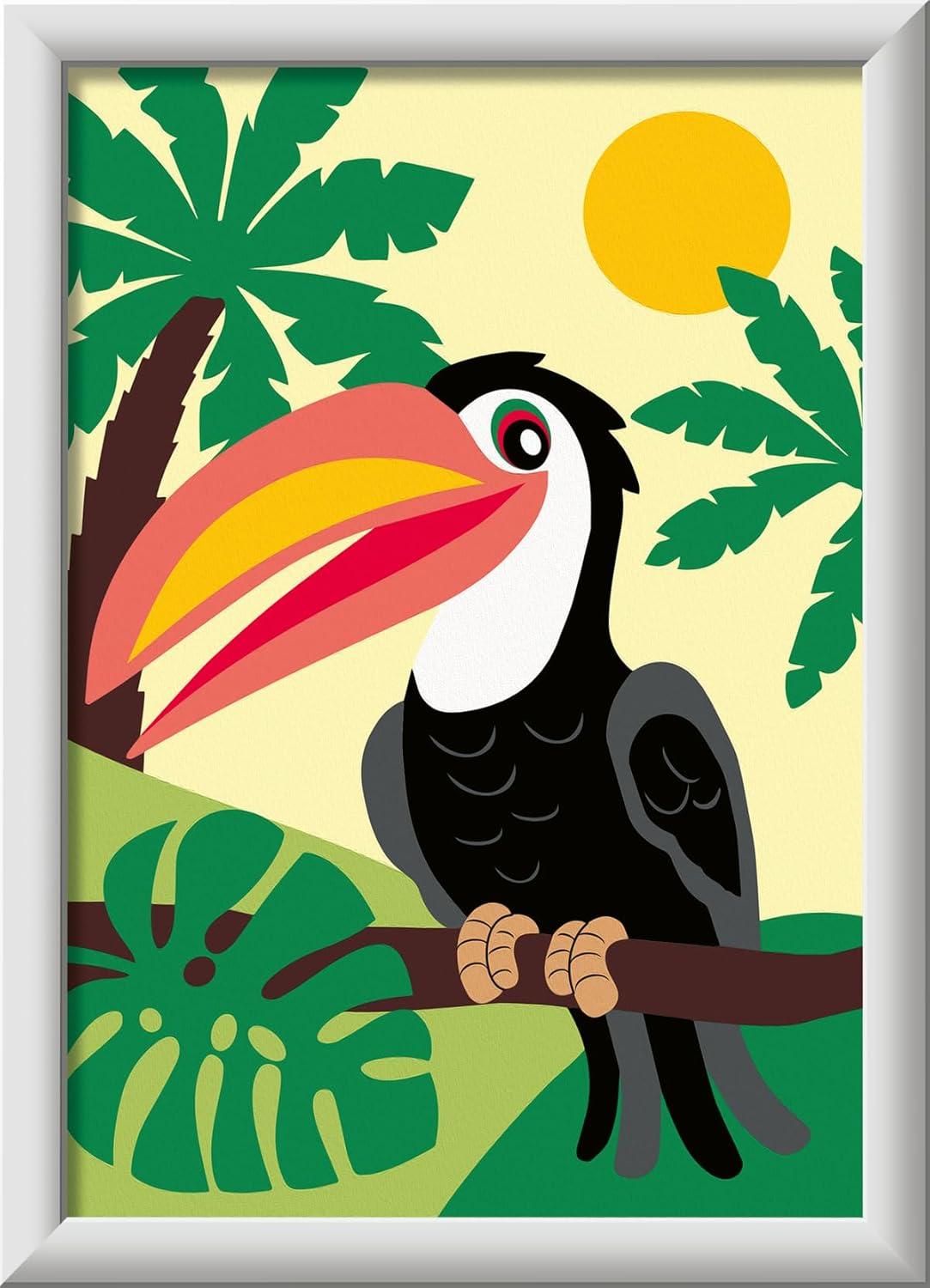 imageRavensburger CreArt Toucan in Jungle Paint by Numbers Kit for Kids 25970 Painting Arts and Crafts for Ages 7 and Up