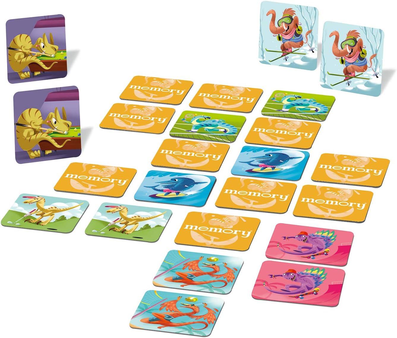 imageRavensburger Dinosaur Sports Memory Game for Girls ampamp Boys Ages 3 to 5A Fun ampamp Fast Dino Memory Game