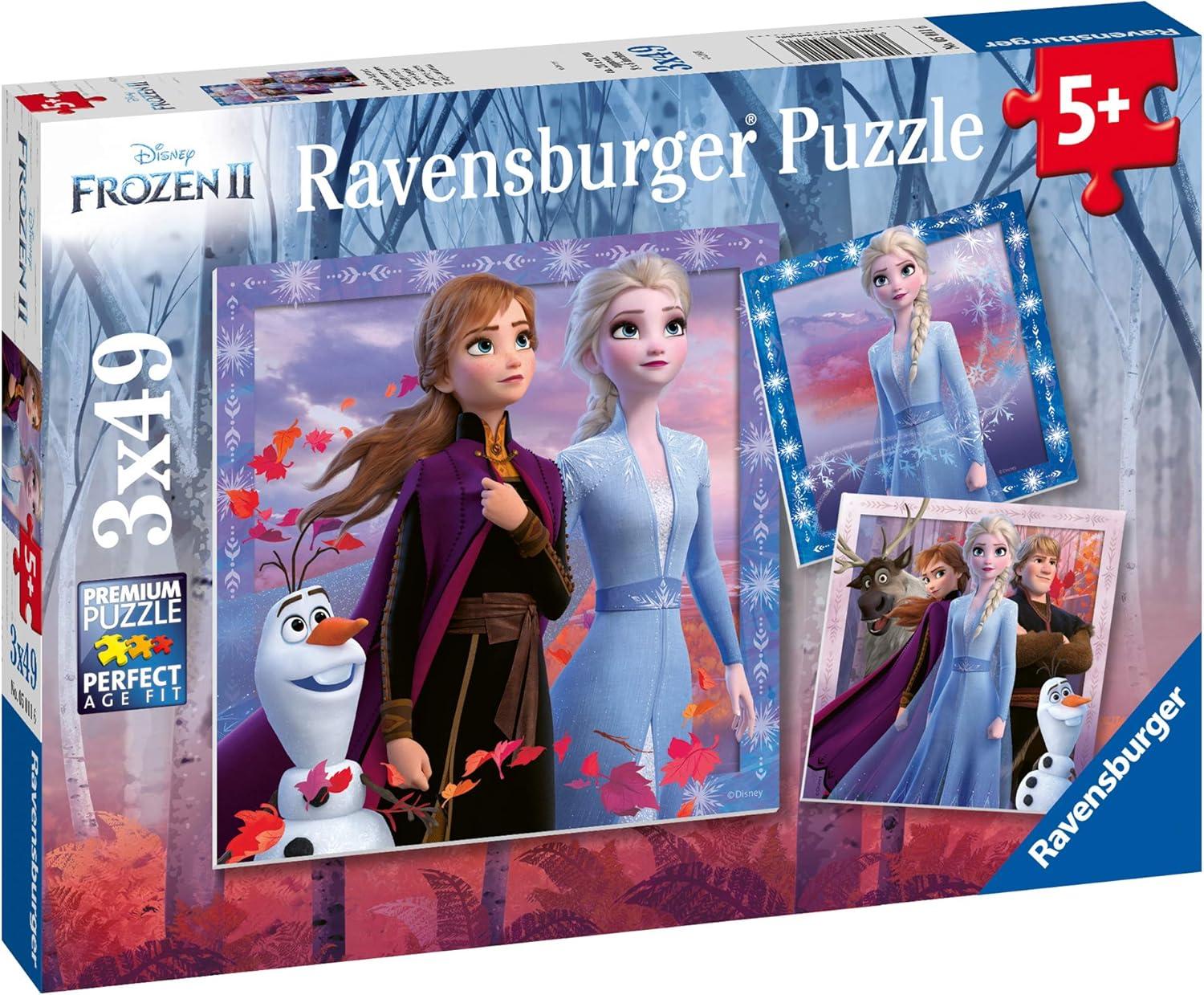 imageRavensburger Disney Frozen 2 Jigsaw Puzzles Vibrant 3in1 Value Set Each Box Contains 3 Unique 49Piece Puzzles Crafted Ideal for Kids Sustainable Forestry Materials