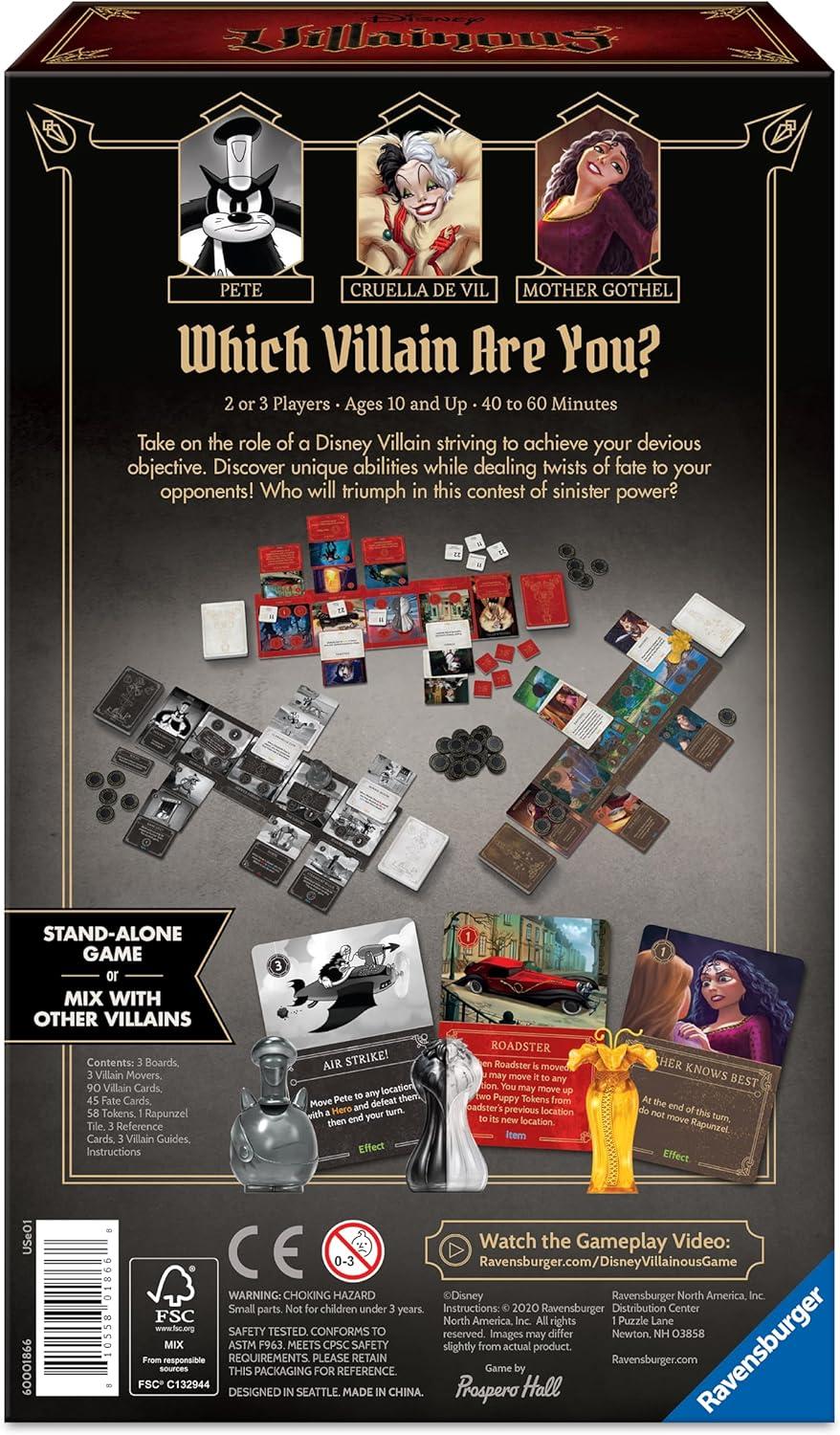 imageRavensburger Disney Villainous Perfectly Wretched Join Disney Characters Pete Cruella De Vil or Mother Gothel Play as StandAlone or with other Villainous Games AwardWinning Line Ages 10