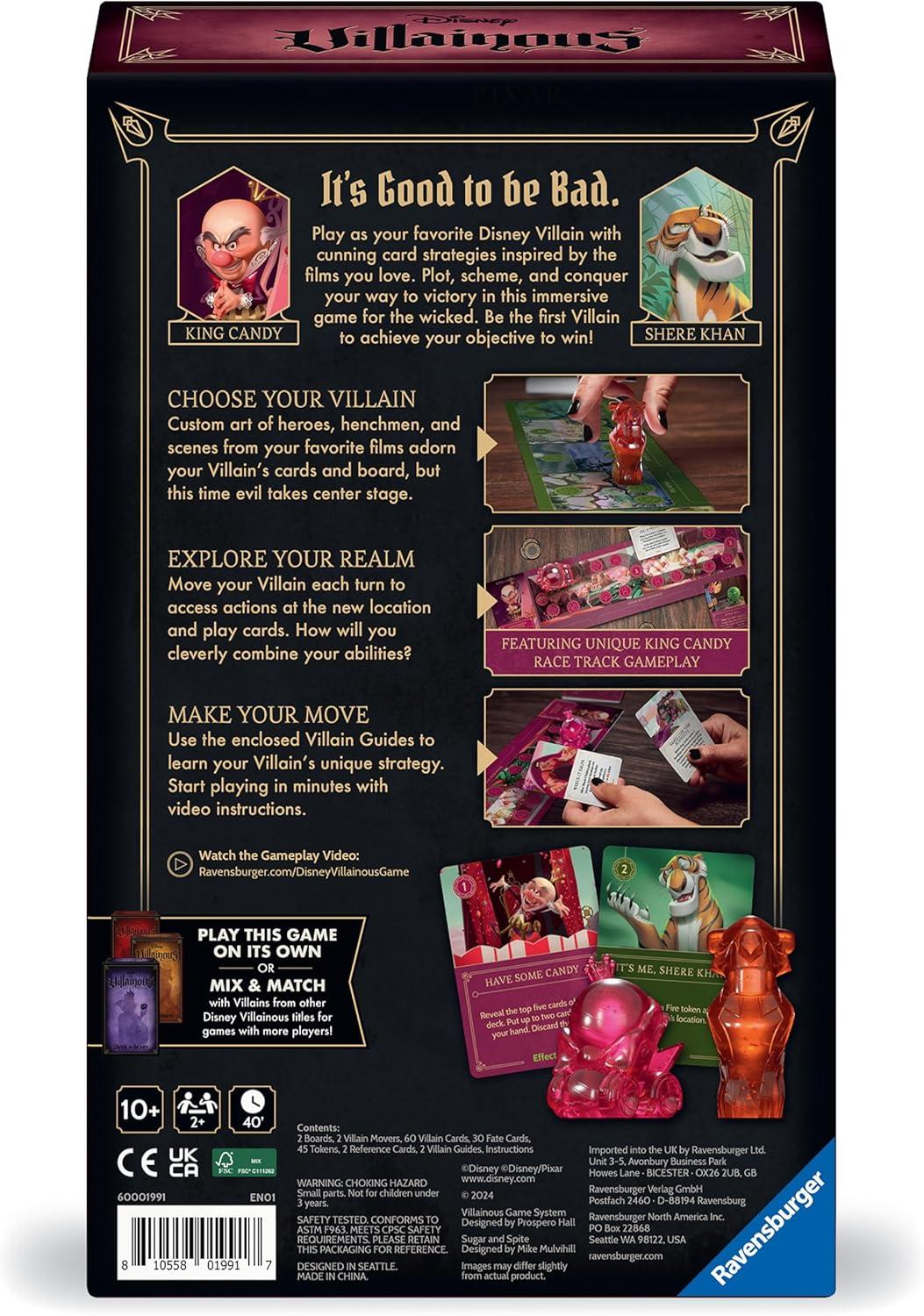 imageRavensburger Disney Villainous Sugar ampamp Spite Strategy Board Game Compatible with Other Villainous Games with King Candy or Shere Khan 2019 Toy of The Year Award Winning Line Ages 10
