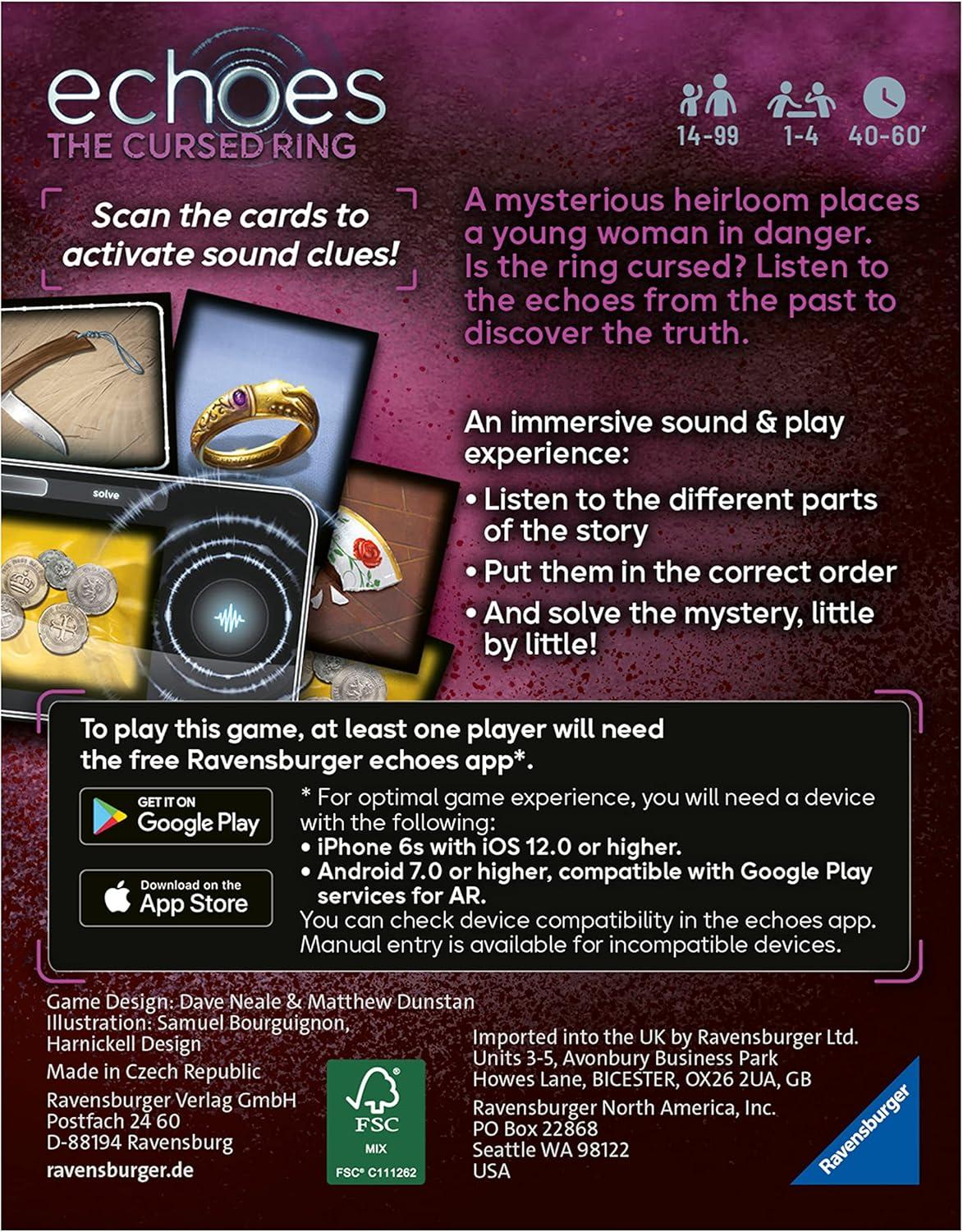 imageRavensburger Echoes The Cursed Ring Audio Murder Mystery Game for Adults and Kids Age 14 Years Up