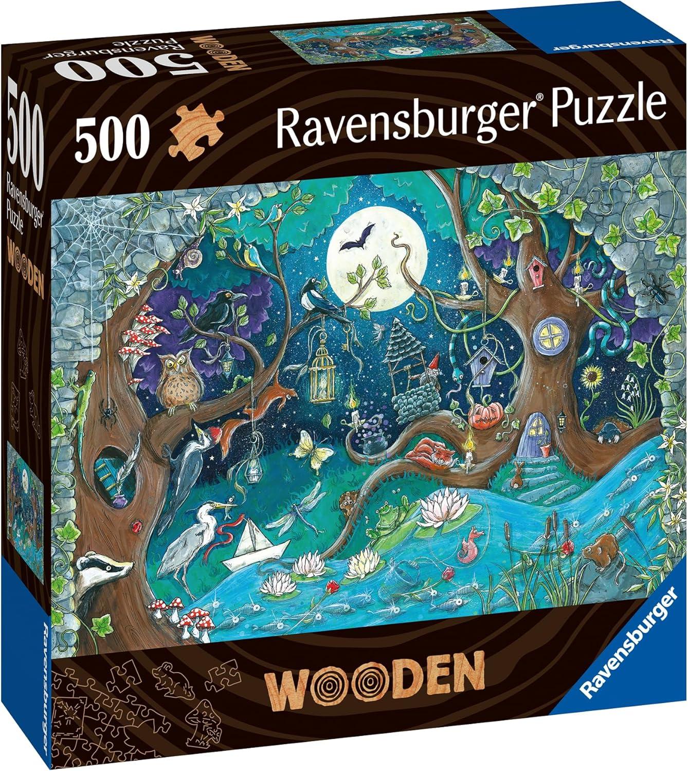 imageRavensburger Fantasy Forest 500Piece Vibrant Wooden Jigsaw Puzzle StressReducing Fun EcoFriendly Materials Certified by The Forest Stewardship CouncilSingle