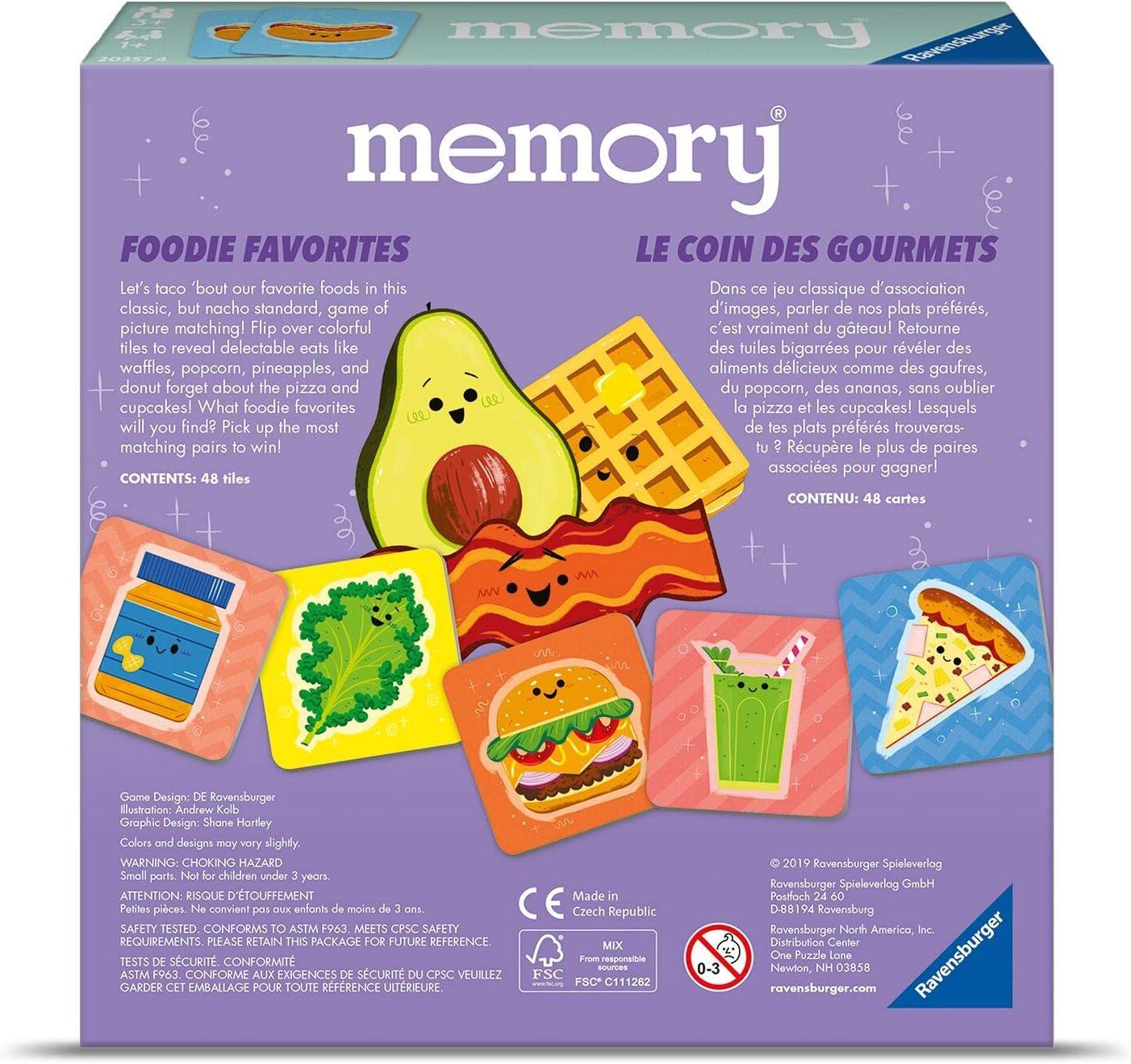imageRavensburger Foodie Favorites Memory Game Quick ampamp Engaging Matching Game Enhances Focus ampamp Memory Skills Fun Food Illustrations Ideal for Kids and Family Fun