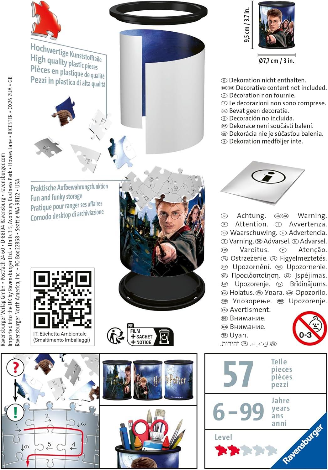 imageRavensburger Harry Potter Pencil Cup 3D Puzzle for Kids Every Piece is Unique Pieces Fit Together Perfectly