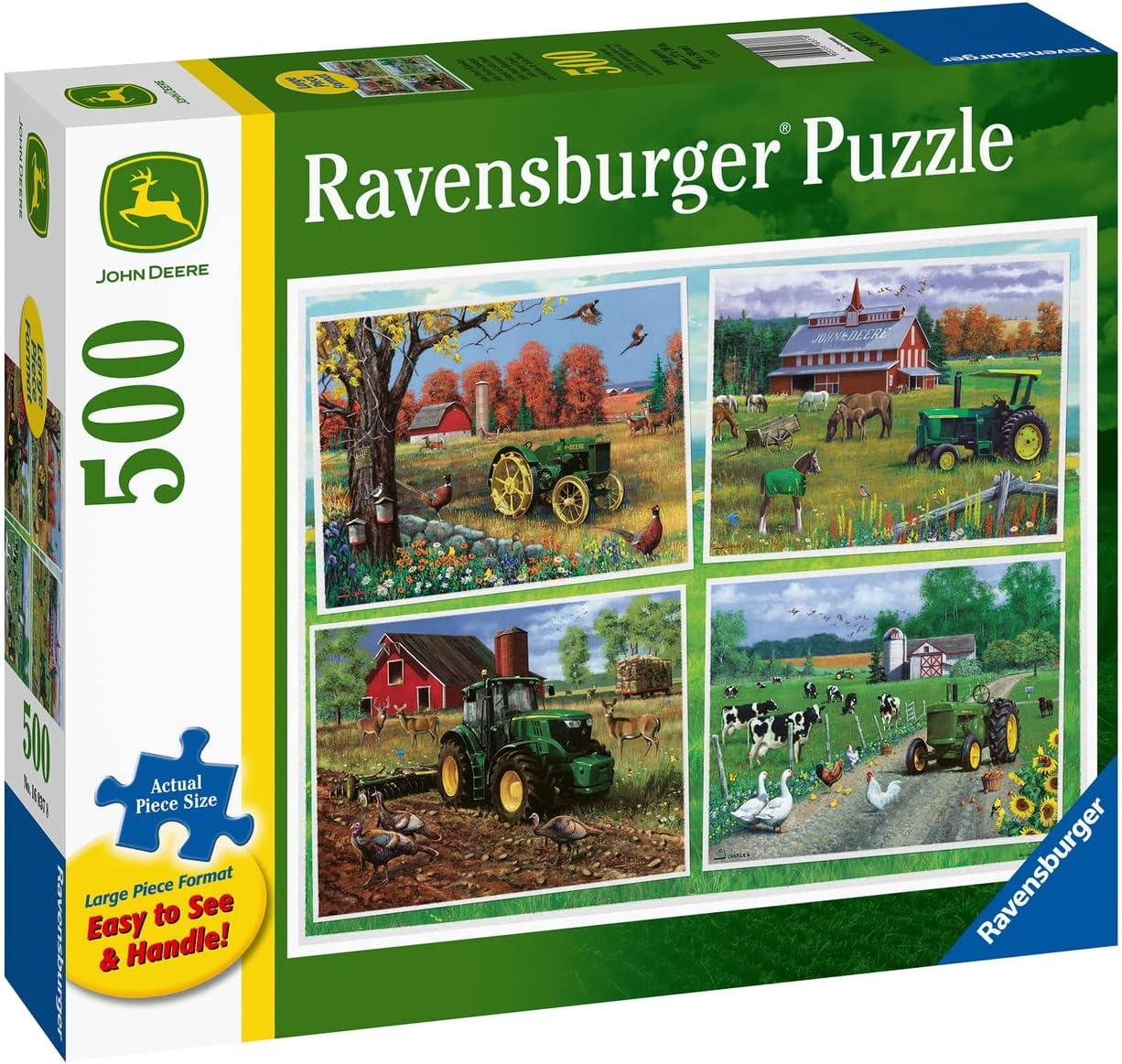 imageRavensburger John Deere Classic 500 Piece Large Format Jigsaw Puzzle Unique Softclick Technology Stunning Imagery Sustainable Materials Ideal for All Ages