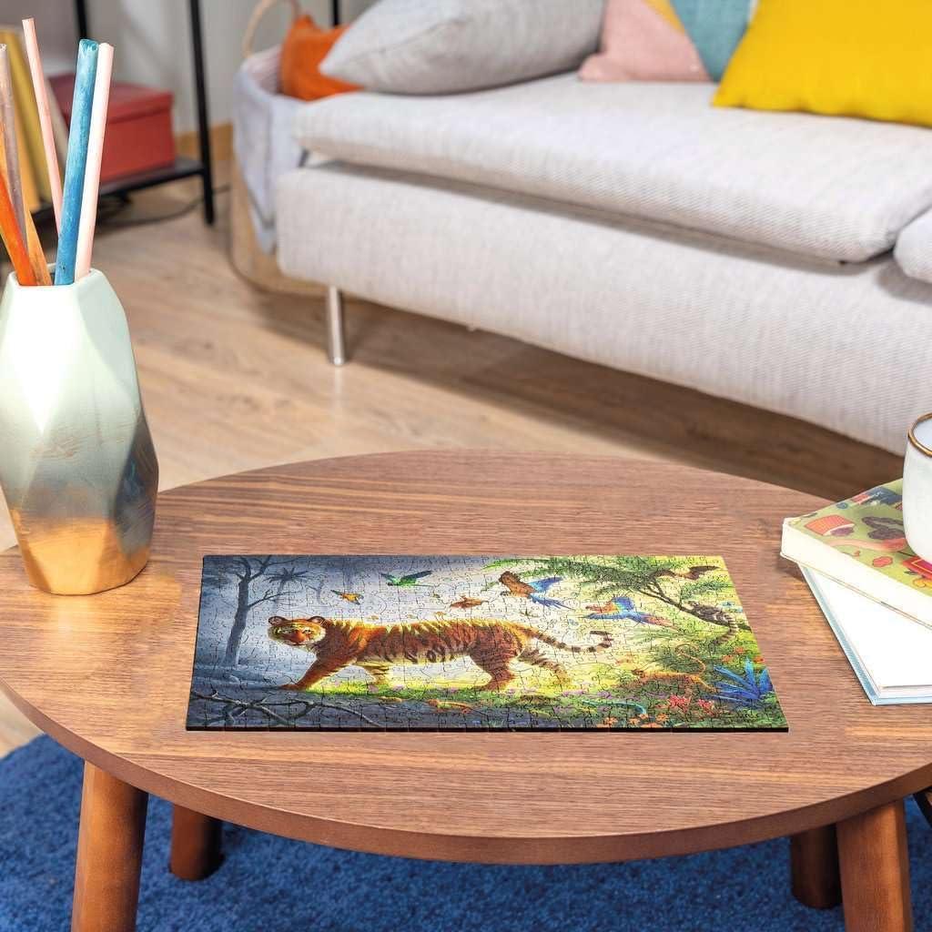 imageRavensburger Jungle Tiger 500Piece Vibrant Wooden Jigsaw Puzzle StressReducing Fun EcoFriendly Materials Whimsical Pieces