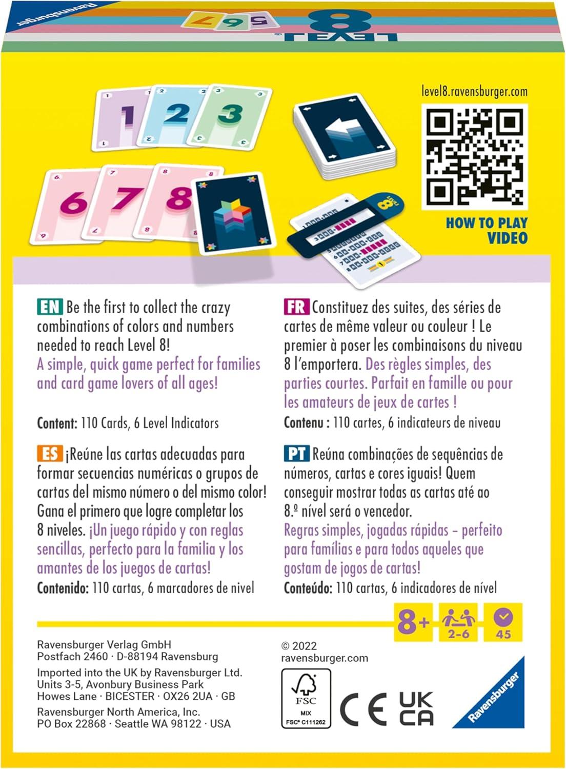 imageRavensburger Level 8 Card Game with 110 Cards Classic Family or Group Party Game for Ages 8 and Up