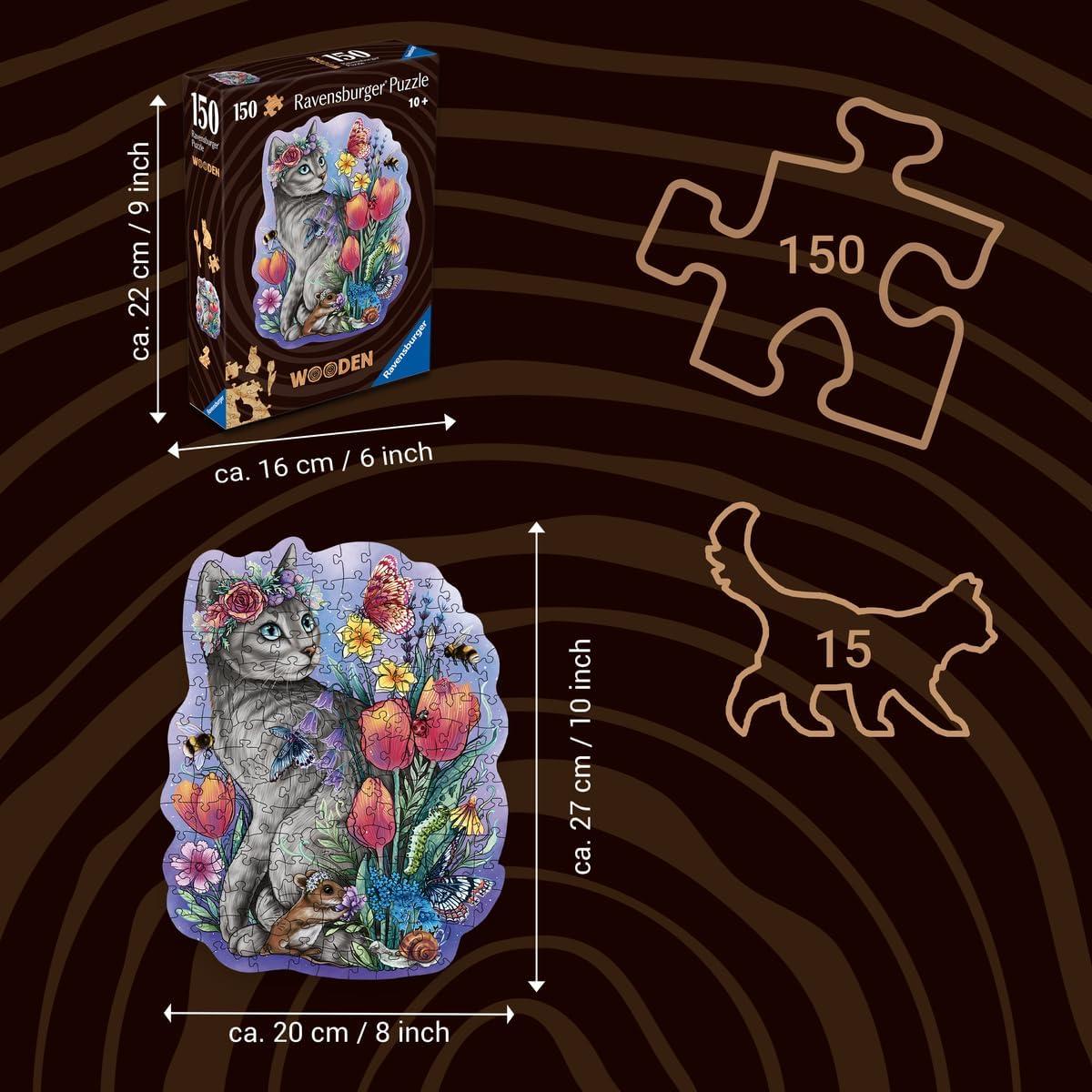 imageRavensburger Lovely Cat Wooden Jigsaw Puzzle for Adults Every Piece is Unique Softclick Technology Means Pieces Fit Together Perfectly