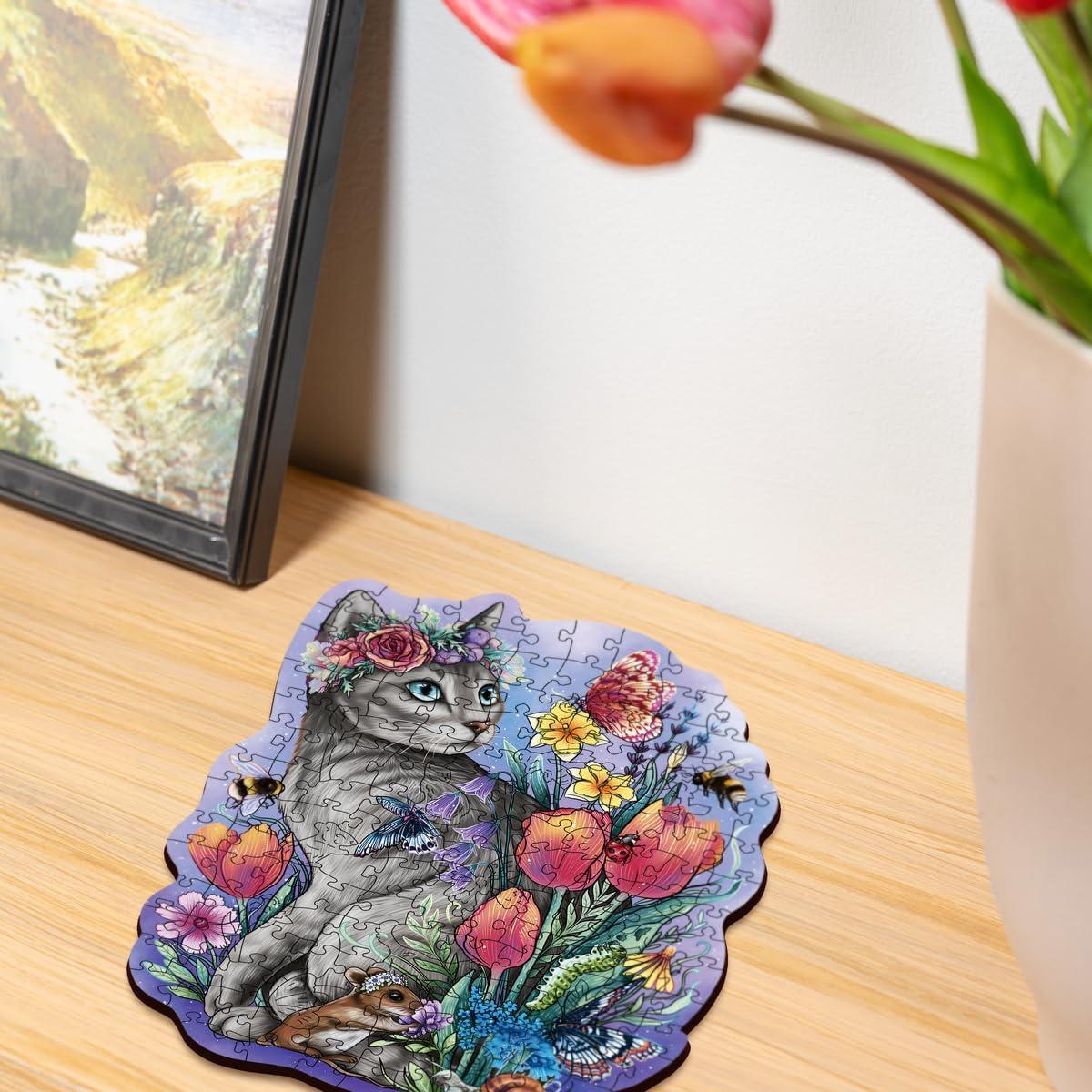 imageRavensburger Lovely Cat Wooden Jigsaw Puzzle for Adults Every Piece is Unique Softclick Technology Means Pieces Fit Together Perfectly