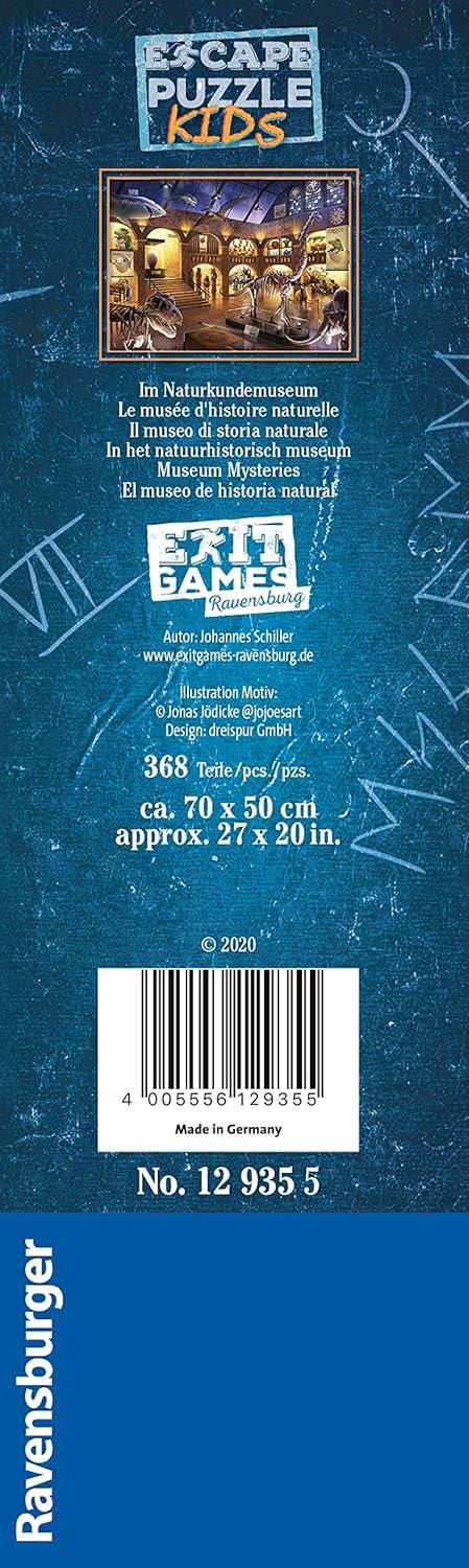 imageRavensburger Museum Mysteries Escape Puzzle 368 Piece Jigsaw for Kids Exciting Storyline Mathematical Riddles Quality Materials Climate Pledge Friendly