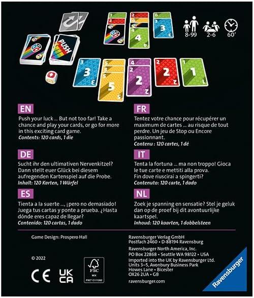 imageRavensburger Push 2024 Exhilarating Card Game for Family Fun Suitable for 26 Players Aged 8 and Up Fast Paced Easy to Learn Perfect for Parties