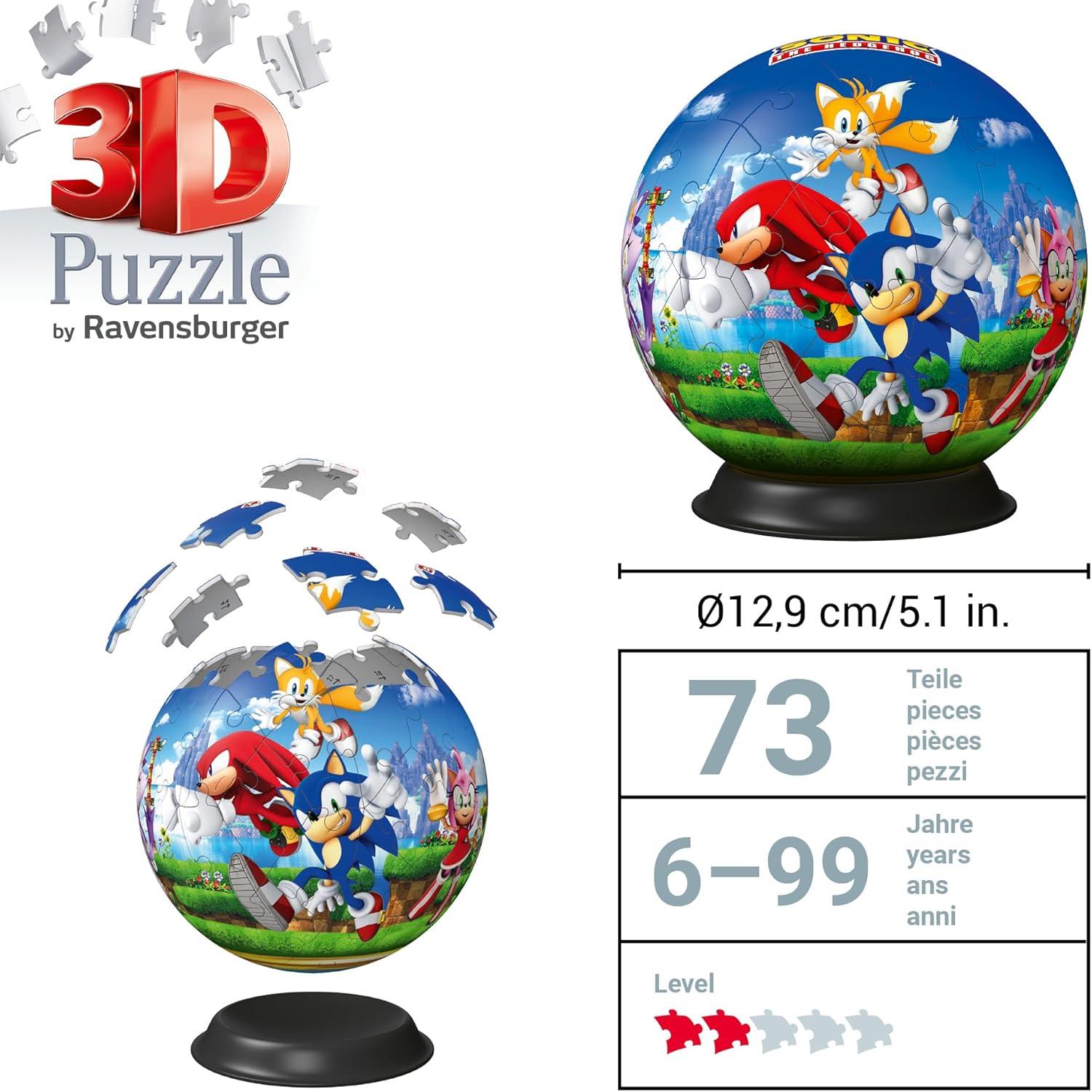 imageRavensburger Sonic The Hedgehog 3D Jigsaw Puzzle Ball for Adults and Kids 11592 Great Gift for Any Birthday Holiday or Special Occasion