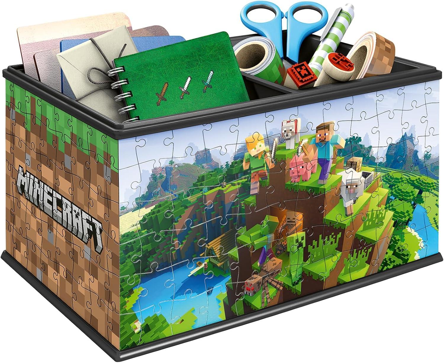 imageRavensburger Storage Box Minecraft Jigsaw Puzzle for Kids Every Piece is Unique Pieces Fit Together Perfectly