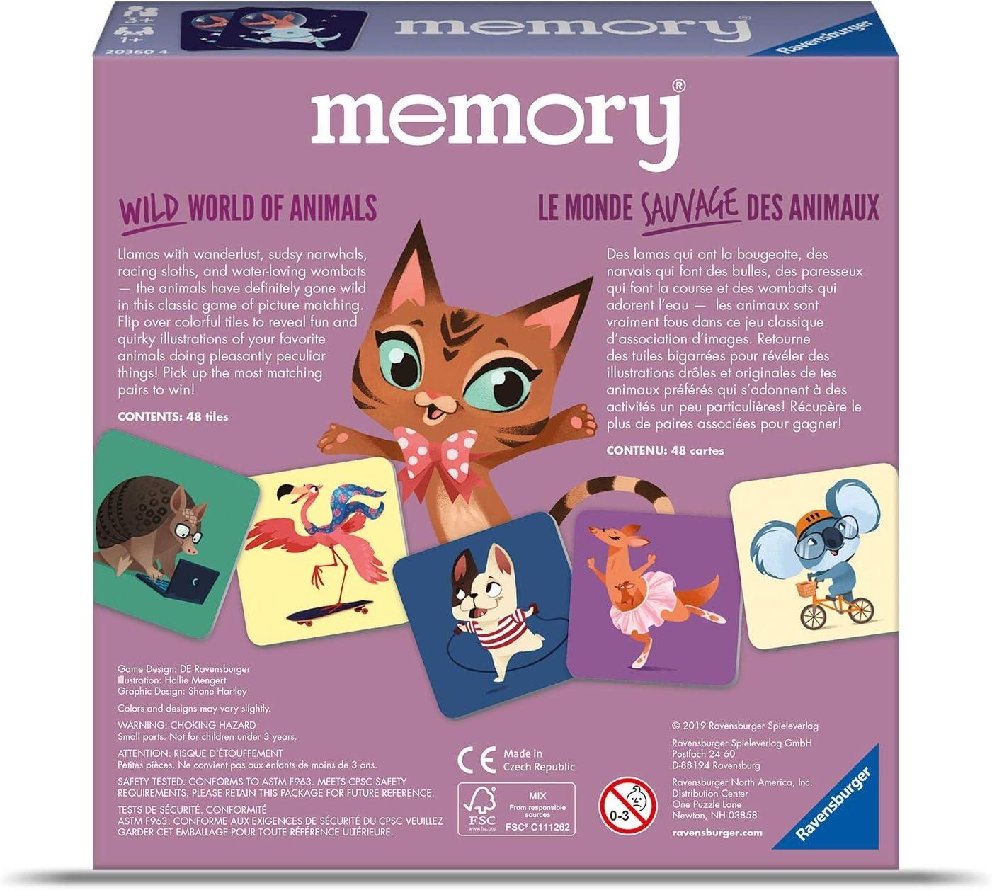 imageRavensburger Wild World of Animals Memory Game for Boys ampamp Girls Age 3 ampamp Up A Fun ampamp Fast Cuddly Matching Game 20360