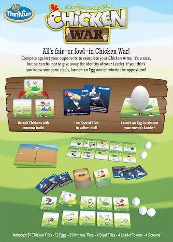 imageThinkFun Chicken War Game A Strategic Board Game with a Fun Theme and Hilarious Artwork Perfect for Game Nights