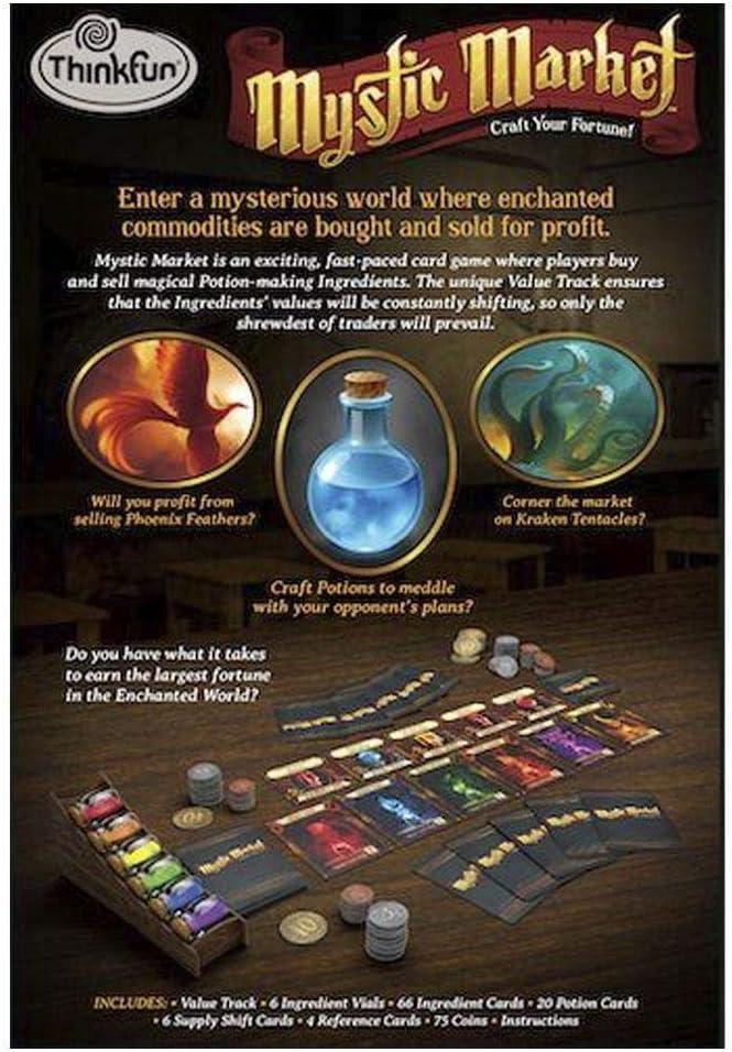 imageThinkFun Mystic Market Strategy Card Game For 24 Players Ages 10 and Up An Exciting Fast Paced Game Perfect for Both Families and Gamers Multi