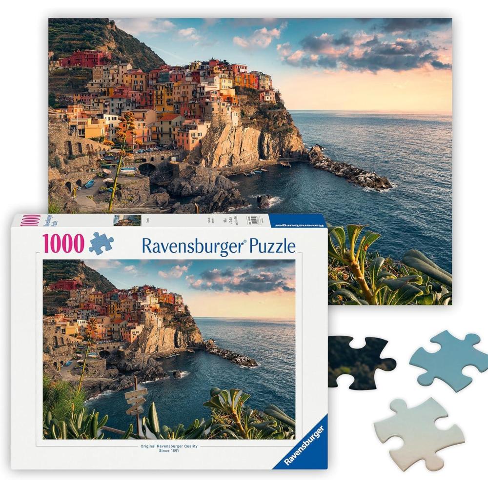 imageRavensburger Cinque Terre 1000 Piece Jigsaw Puzzle Featuring The Stunning Seaside Town in Italy Beautiful Vibrant Image Frameable Premium Quality Puzzles for AdultsNew design