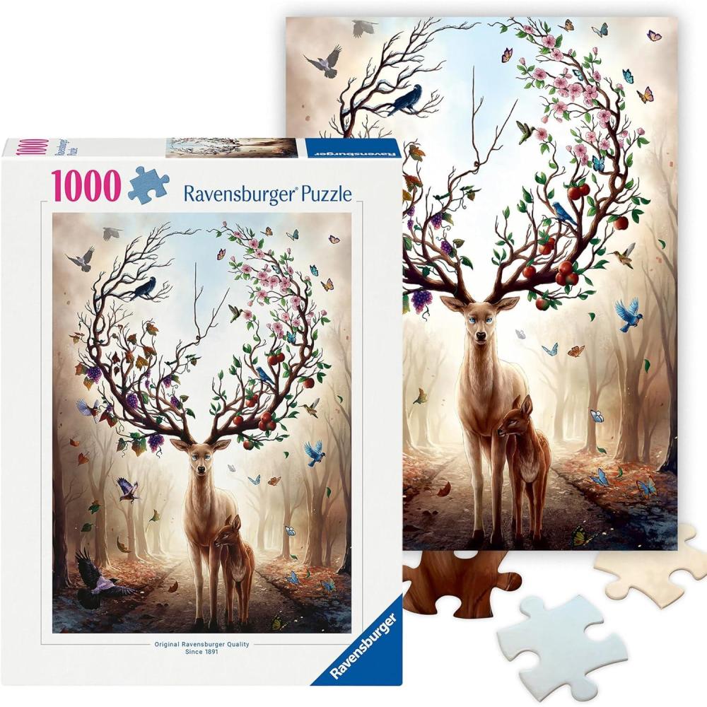 imageRavensburger Fantasy Deer 1000 Piece Jigsaw Puzzle Stunning Vivid Imagery of a Mythical Deer Bold Colors Mysterious Scene Ideal Gift Frameable Art ScreenFree Fun Puzzles for Adults
