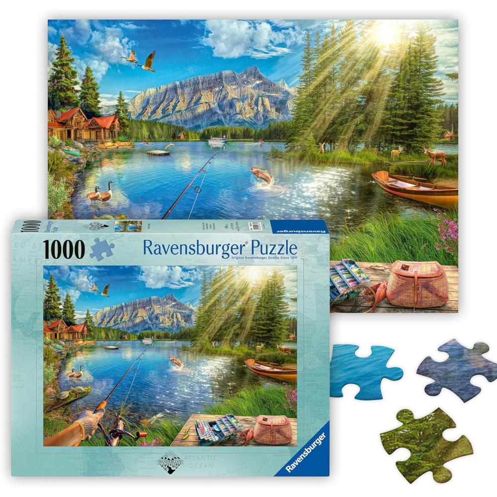 imageRavensburger  Life at The Lake  1000 Piece Jigsaw Puzzle  Stunning Imagery of The Favorite Fishing Spot  Vibrant Colors  Frameable  Premium Quality  Puzzles for Adults