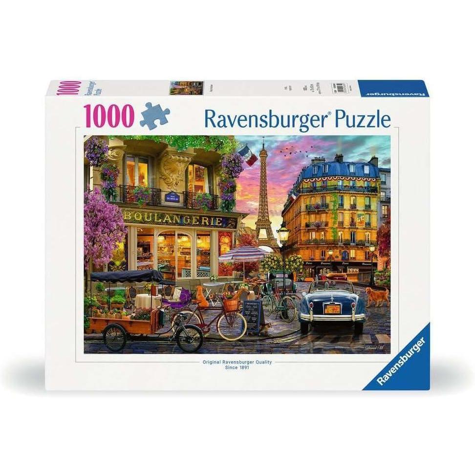 imageRavensburger Paris at Dawn 1000 Piece Jigsaw Puzzle Quaint Imagery of Paris from Yesteryear Beautiful Vibrant Colors Frameable Premium Quality Puzzles for Adults
