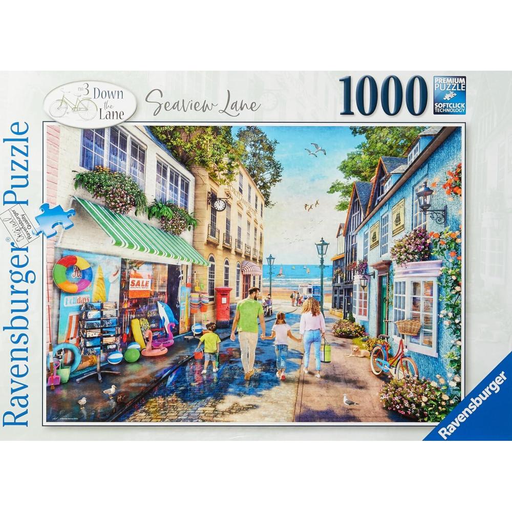 imageRavensburger Seaview Lane 1000 Piece Jigsaw Puzzle Stunning Vivid Colors Inspired Family Scene Quaint Seaside Town Puzzles for AdultsAntique Design