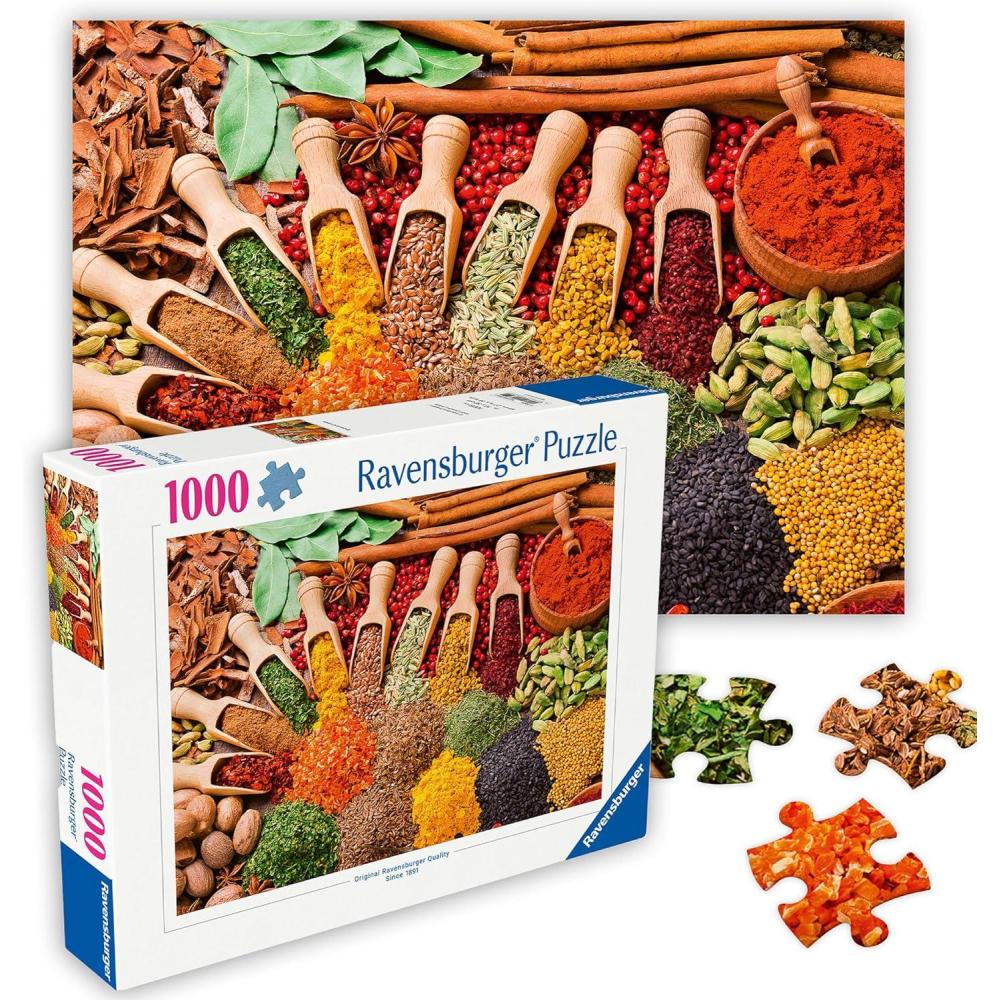 imageRavensburger Spices ampamp Herbs 1000 Piece Jigsaw Puzzle Enticing Vibrant Spices from Around The Globe Fresh Dried Powdered Herbs Ideal Gift Frameable Art Puzzles for Adults