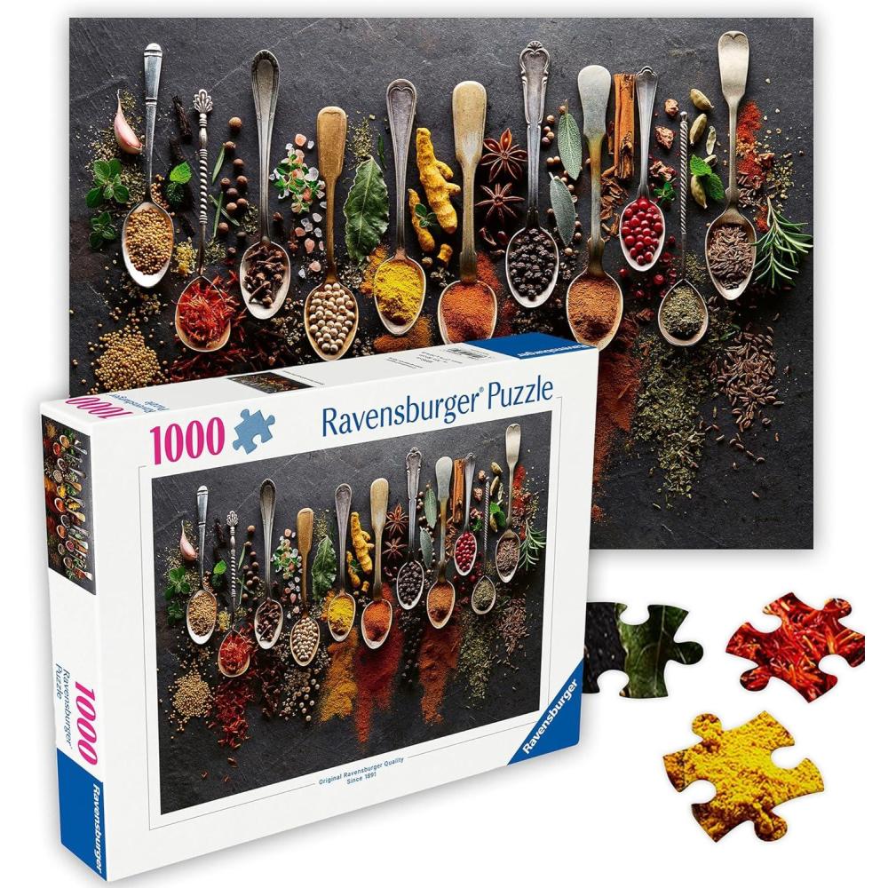 imageRavensburger Spices from All Over The World 1000 Piece Jigsaw Puzzle Enticing Vibrant Spices from Around The Globe Fresh ampamp Dried Ideal Gift Frameable Art Puzzles for Adults