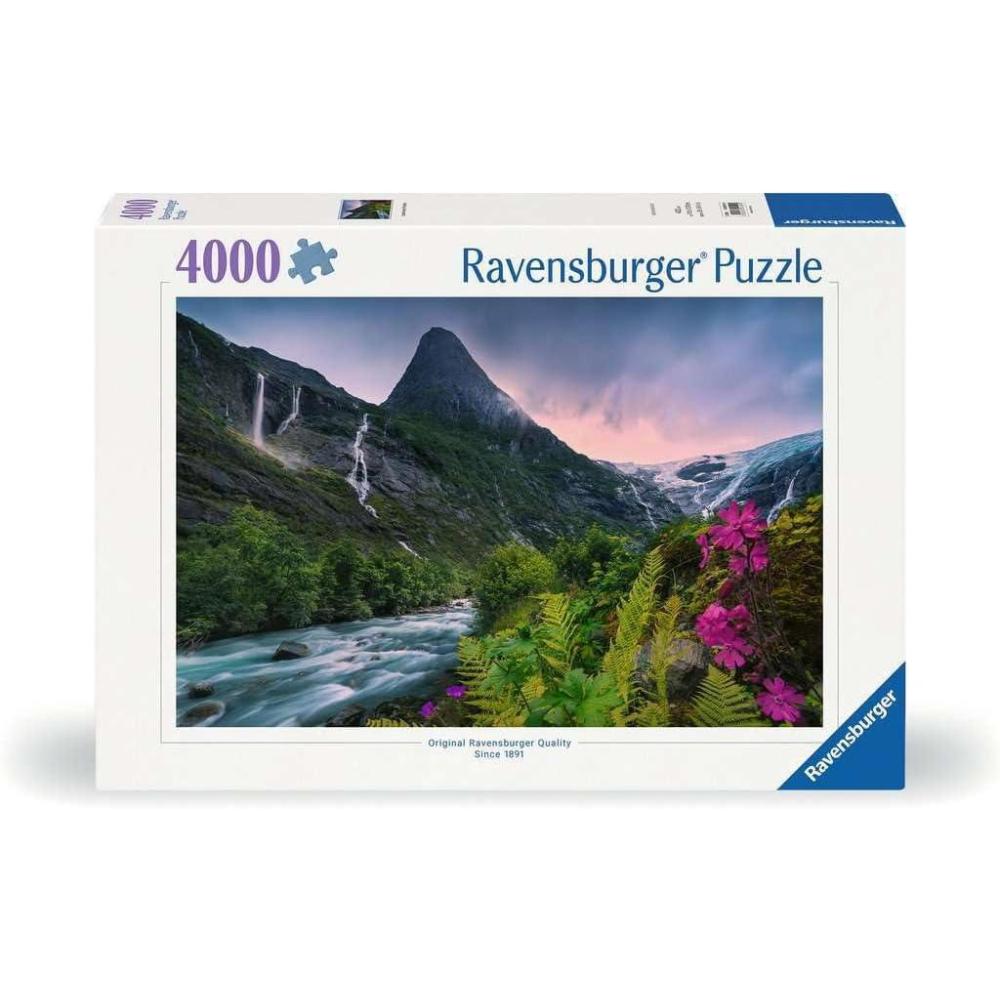 imageRavensburger Stunning Mountain Vibes 4000 Piece Jigsaw Puzzle Breathtaking View of SnowDusted Peaks and Glacial Rivers Frameable Premium Quality Puzzles for Adults