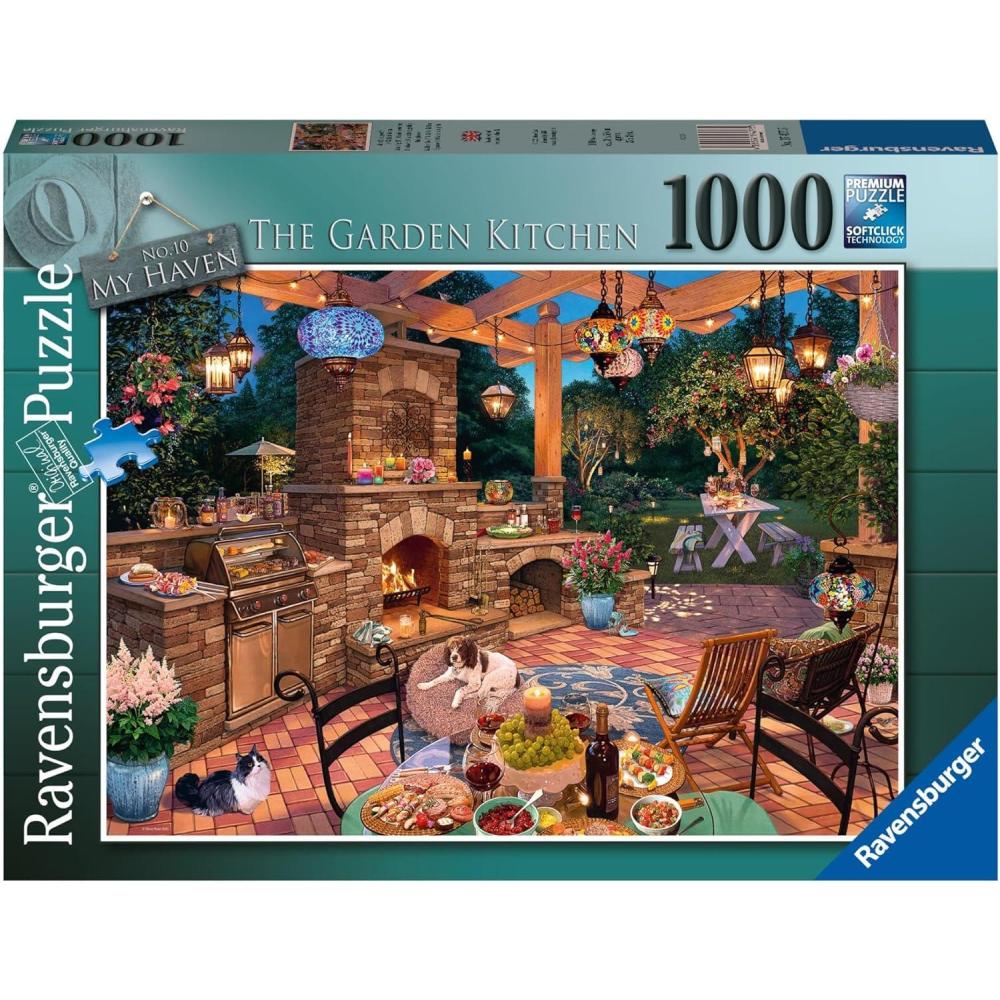imageRavensburger The Garden Kitchen 1000 Piece Jigsaw Puzzle Stunning Vivid Colors Perfect Patio Backyard ampamp BBQ Pit for Summer Parties Puzzles for AdultsOld Design