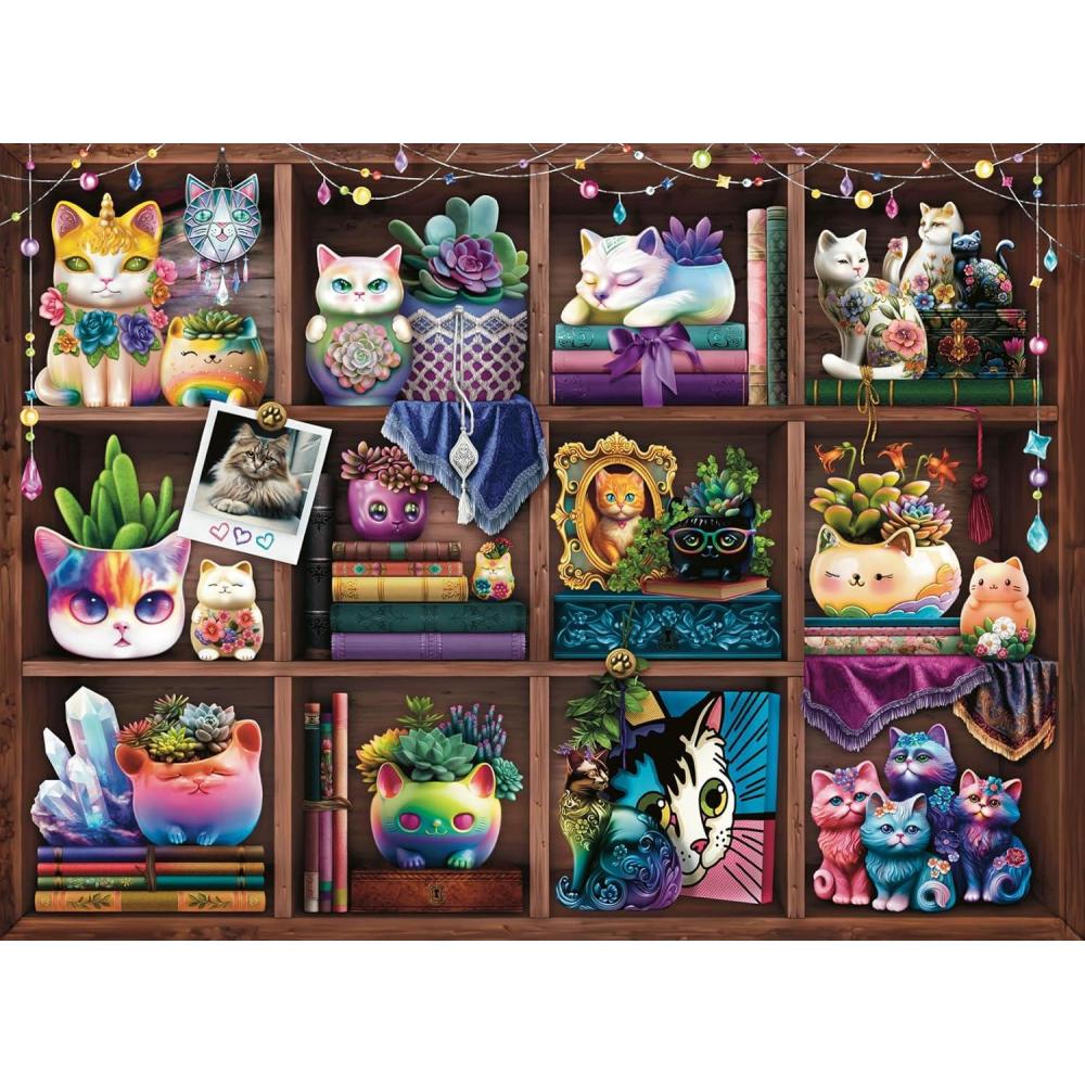 imageRavensburger Cats and Succulents Jigsaw Puzzle 500 Pieces AdultTargeted Relaxing Activity Interlocking Fit Handcrafted in Germany Unique Artwork by Brigid Ashwood