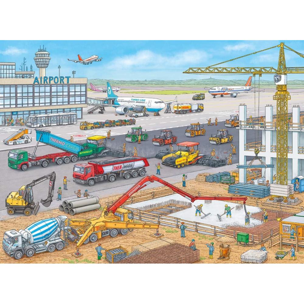 imageRavensburger Construction at The Airport Jigsaw Puzzles Enhanced Kids Cognitive Development Unique Puzzle Pieces for Holidays and Birthdays