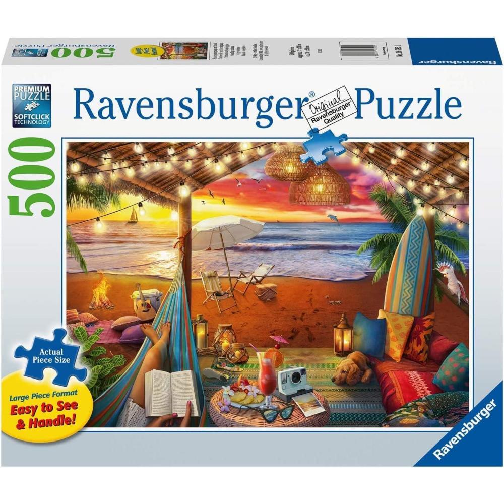 imageRavensburger Cozy Cabana Puzzle Tranquil 500Piece Jigsaw Unique Softclick Technology Large Format FSCCertified Materials Ideal Family Fun ActivityFormat