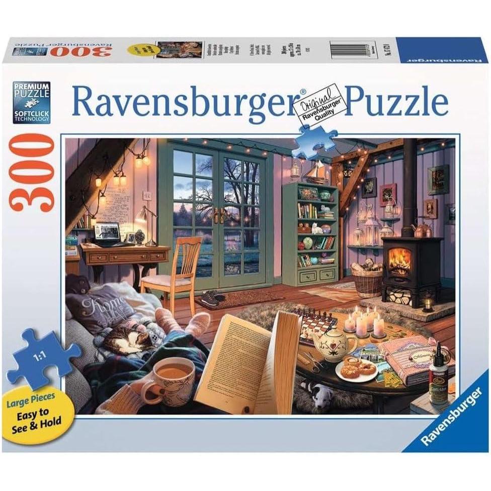 imageRavensburger Cozy Retreat Jigsaw Puzzle 300 Piece Large Format Engaging Brain Game for All Ages Premium Quality ampamp Unique Softclick Technology Ideal Gift for Puzzle Enthusiasts