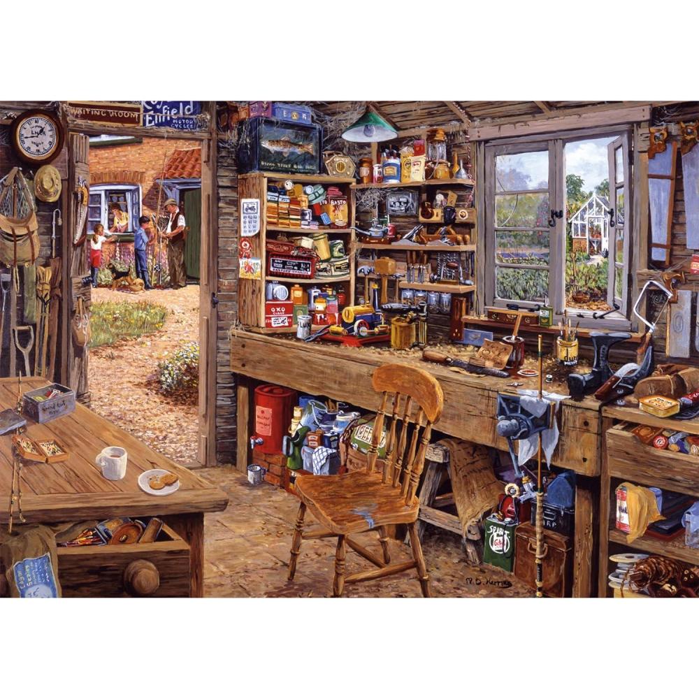 imageRavensburger Dads Shed 500Piece Large Format Jigsaw Puzzle Unique Softclick Technology Ideal for Adults and Kids