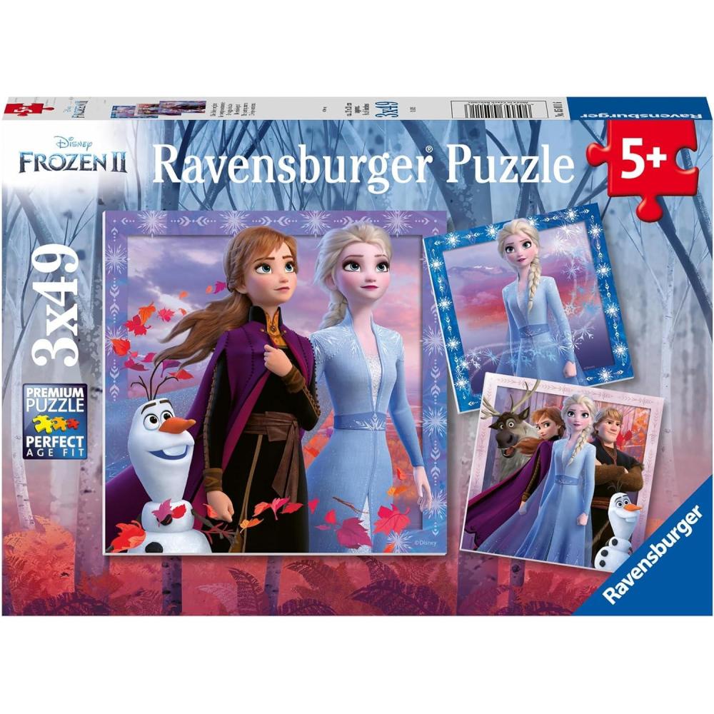 imageRavensburger Disney Frozen 2 Jigsaw Puzzles Vibrant 3in1 Value Set Each Box Contains 3 Unique 49Piece Puzzles Crafted Ideal for Kids Sustainable Forestry Materials