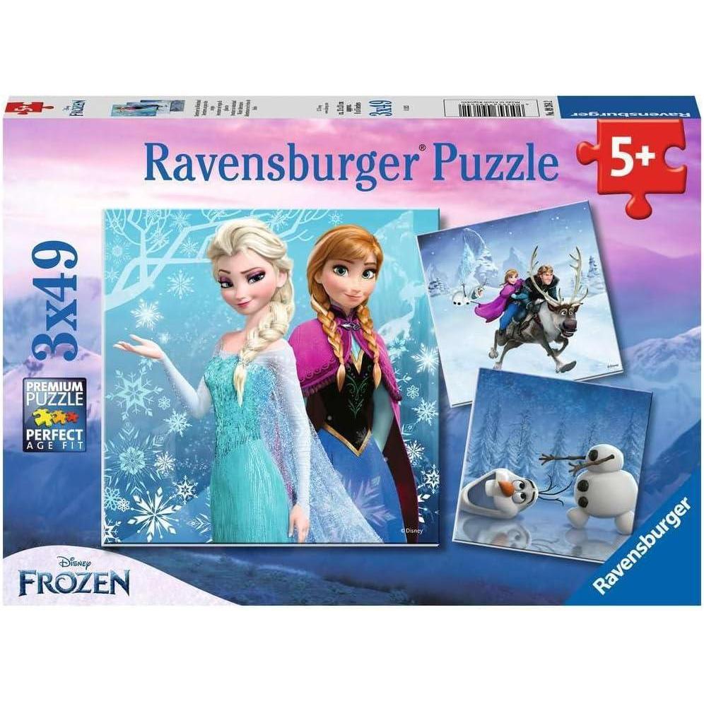 imageRavensburger Disney Frozen Winter Adventures Puzzle Set 3 x 49Piece Jigsaw Puzzles for Kids Unique Piece Design Enhances Concentration ampamp Creativity FSCCertified Materials