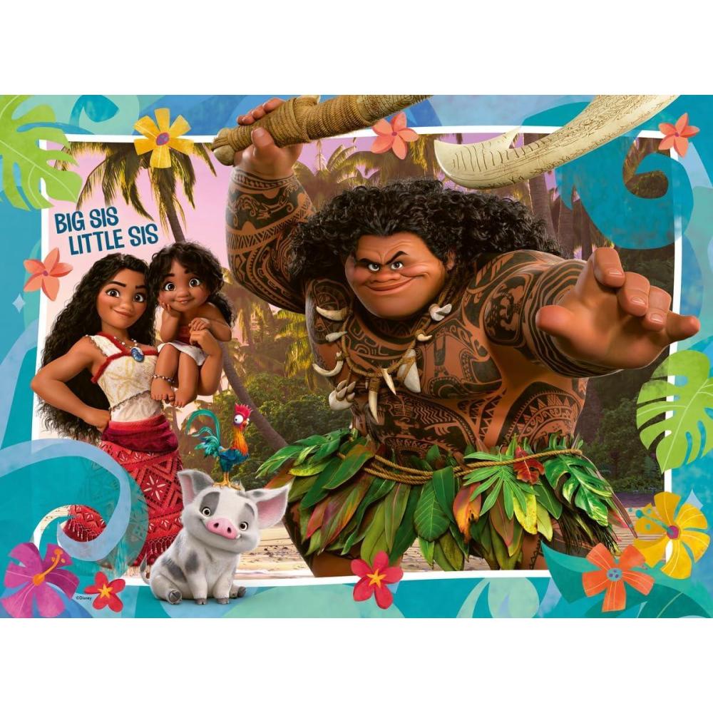 imageRavensburger Disney Moana 2 Jigsaw Puzzle 100 XXL Pieces for Kids Unique Piece Design Enhances Creativity Fun and Educational