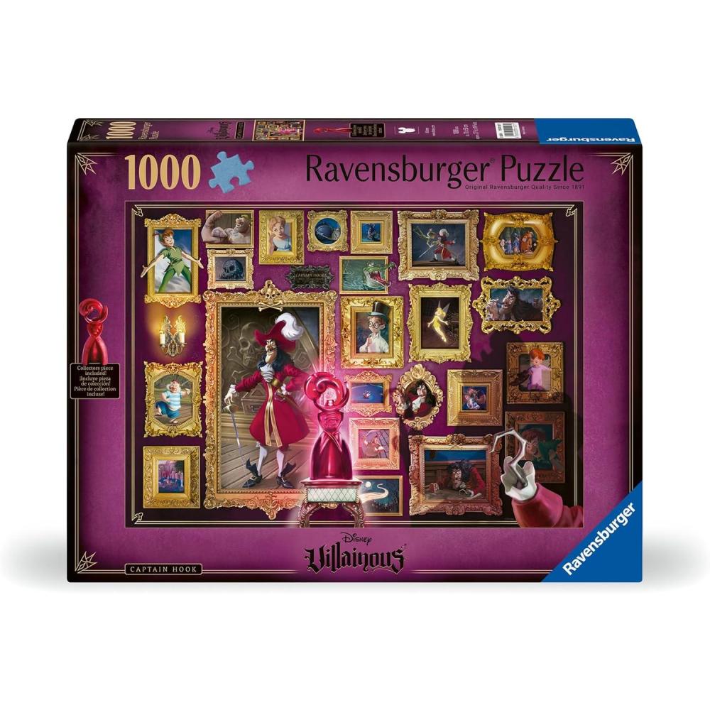 imageRavensburger Disney Villainous Captain Hook and Figurine 1000 Piece Jigsaw Puzzle for Adults 12001107 Handcrafted Tooling Made in Germany Every Piece Fits Together PerfectlyNew Packaging
