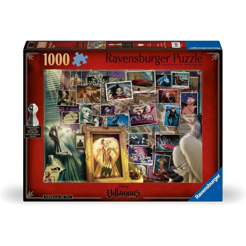 imageRavensburger Disney Villainous Cruella de Vil and Figurine 1000 Piece Jigsaw Puzzle for Adults 12001124 Handcrafted Tooling Made in Germany Every Piece Fits Together PerfectlyNew Packaging