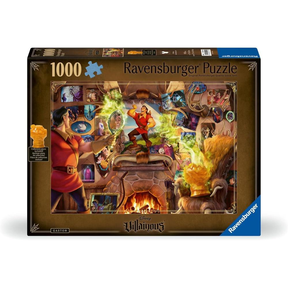 imageRavensburger Disney Villainous Gaston and Figurine 1000 Piece Jigsaw Puzzle for Adults 12001125 Handcrafted Tooling Made in Germany Every Piece Fits Together PerfectlyNew Packaging